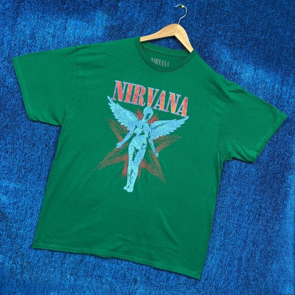 Nirvana In Utero Album Shimmering Angel Grunge Band Tee XL - Picture 3 of 4